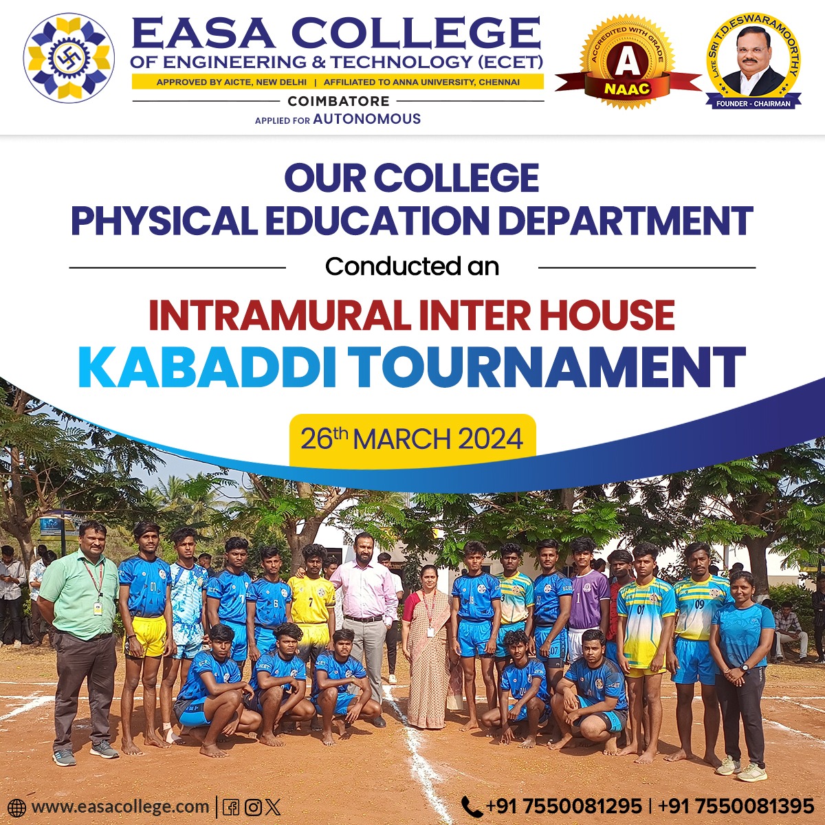 ECET Inter House Kabaddi Tournament