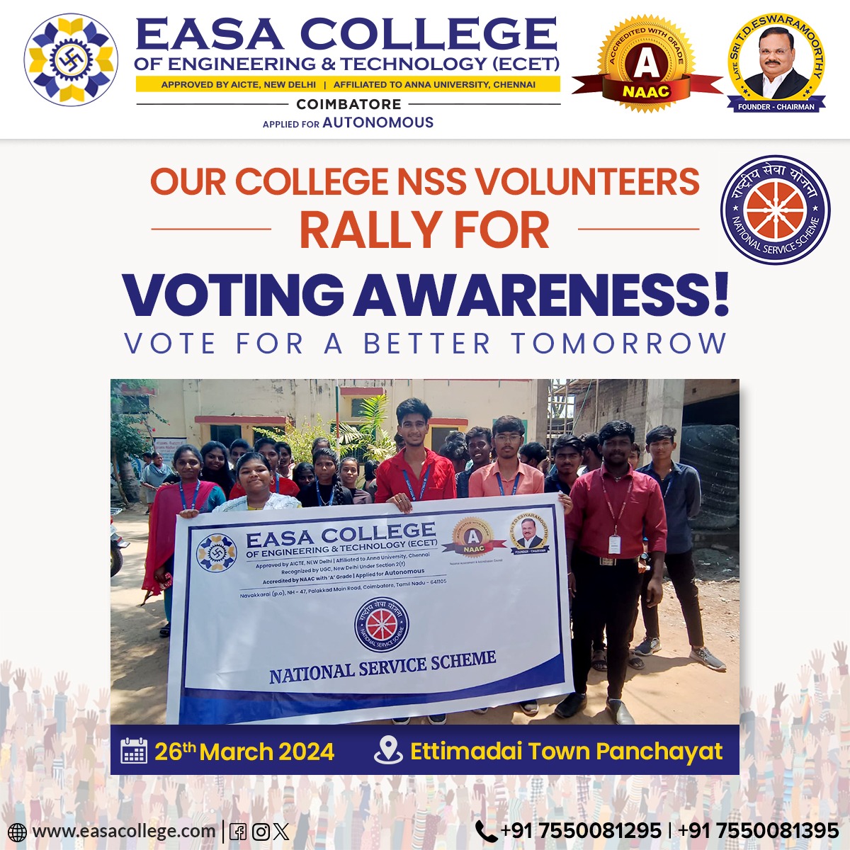 ECET NSS Volunteers Voting Awareness Rally