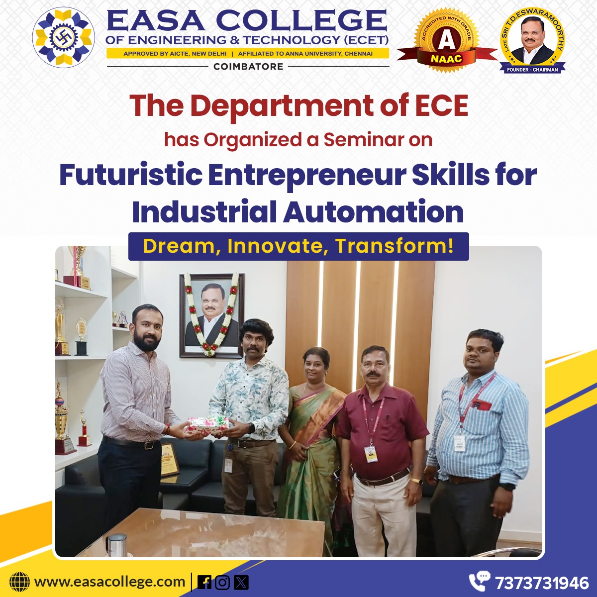 ECE Department Organized Futuristic Entrepreneur Skills For Industrial Automation