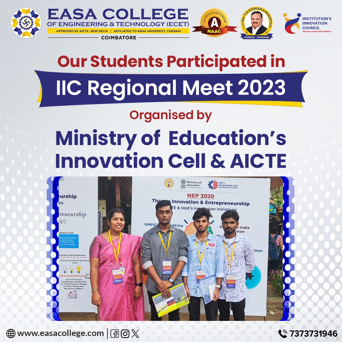Our College students Participated in IIC Regional Meet - 2023